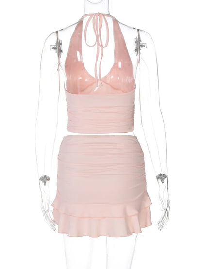 Conjunto Top y Minifalda Fruncida