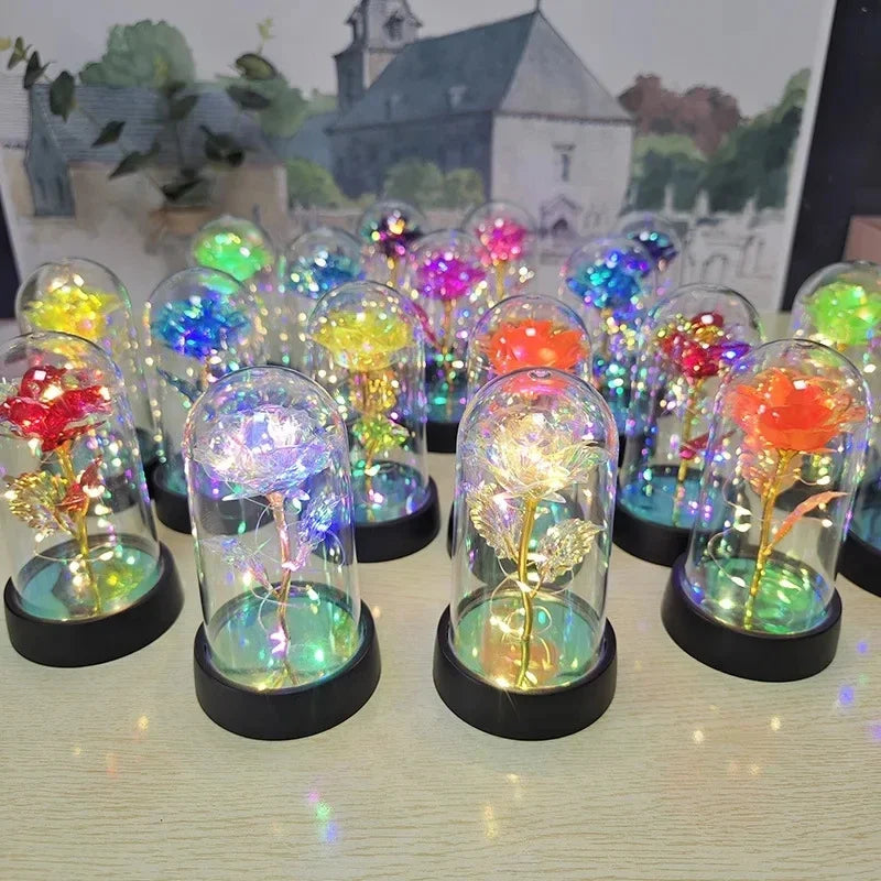 Rosa Artificial Con Luz Led