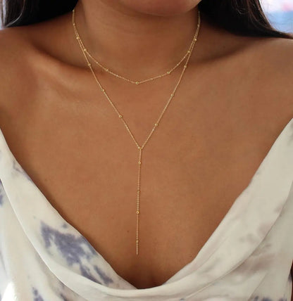 Collar Largo Lariat en Forma de Y - foto 2