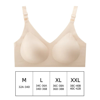 Brasier sin costuras y sin varilla con escote en V - Nude / Extra grande/XL