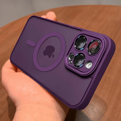 Funda magnética mate translúcida compatible con MagSafe para iPhone - Morado oscuro / iPhone 14 Pro Max