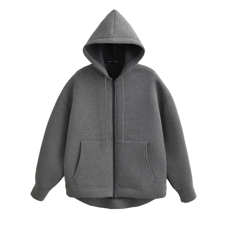 Sudadera con Capucha y Cremallera