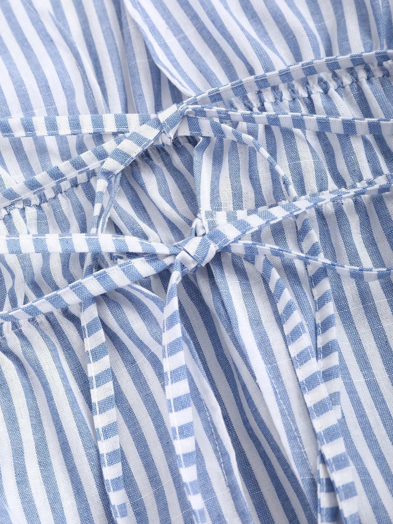 Camisa de Manga Abullonada con Lazo