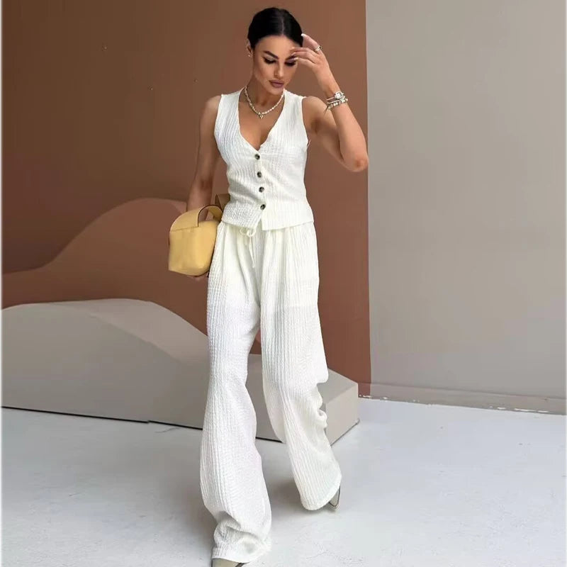 Conjunto de Pantalon y Chaleco sin Mangas