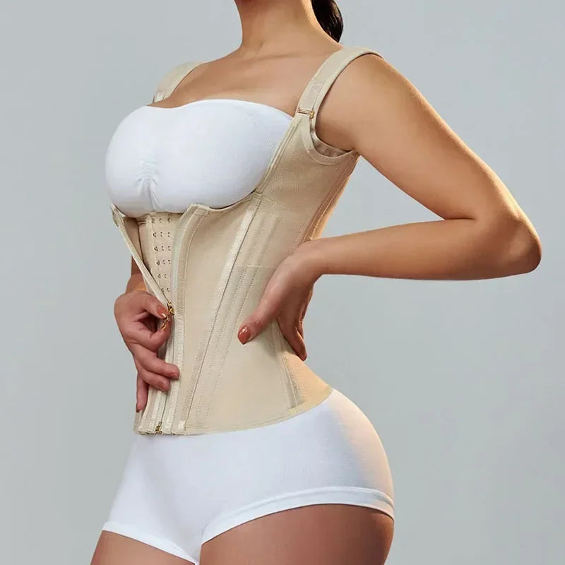 Faja chaleco estilo colombiano con cierre, broches y tirantes - foto 4