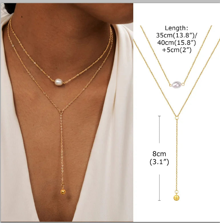 Collar Largo Lariat en Forma de Y - Diseño 8