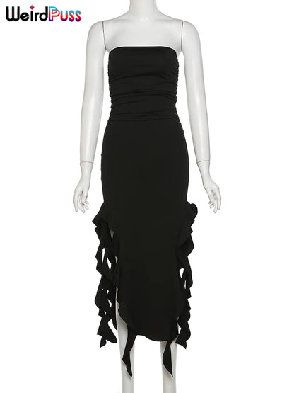 Vestido elegante sin tirantes