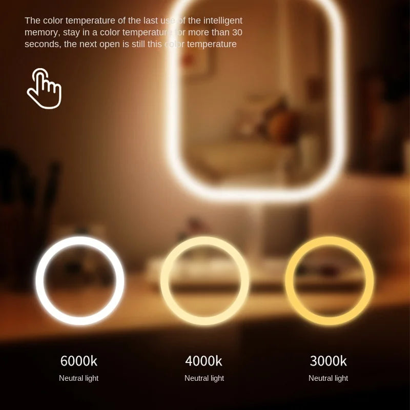 Espejo de tocador con luz LED táctil de 3 tonos - foto 6
