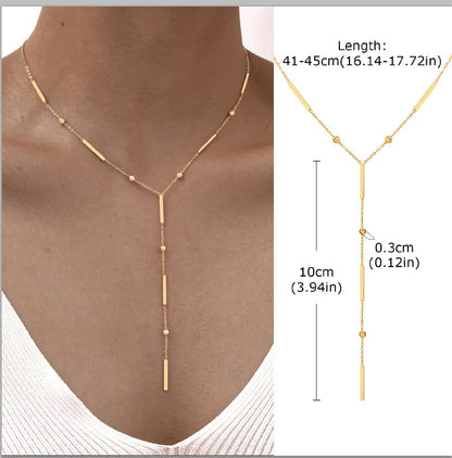 Collar Largo Lariat en Forma de Y - Diseño 3