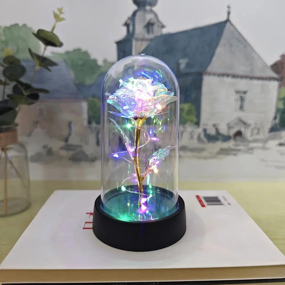 Rosa Artificial Con Luz Led