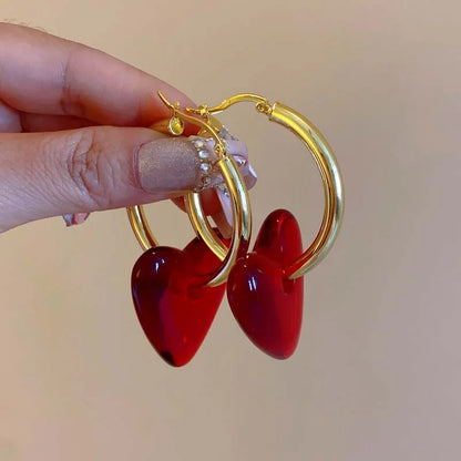 Pendientes De Gota De Corazón