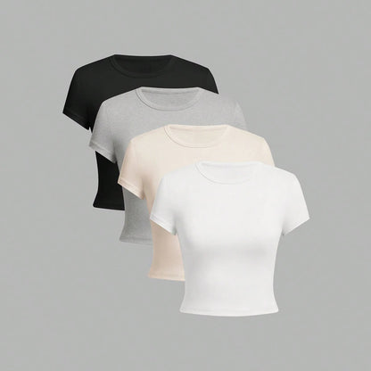 4 Piezas de Camiseta Básica
