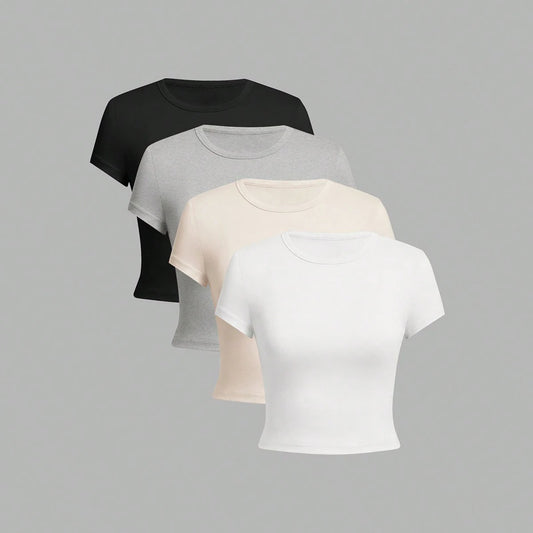 4 Piezas de Camiseta Básica