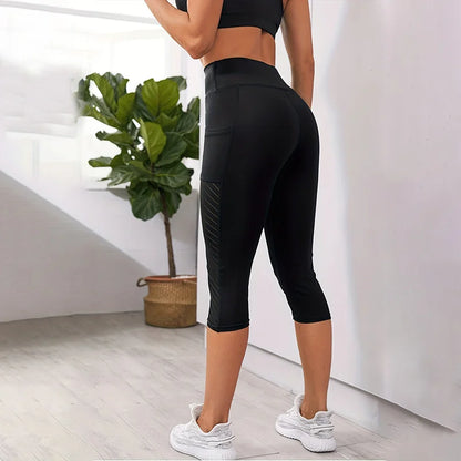 Pantalones de yoga de cintura alta de malla Leggings