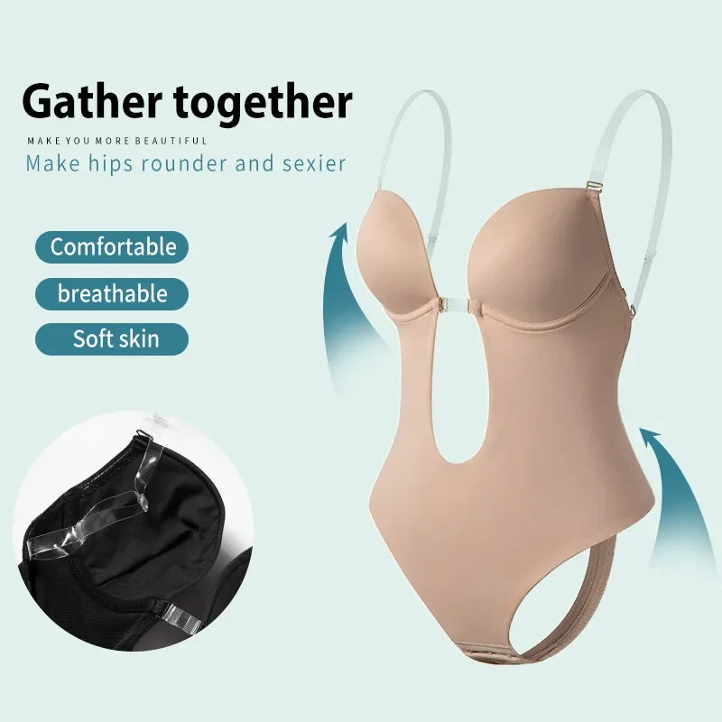 Body moldeador escote profundo sin espalda para vestidos - foto 3