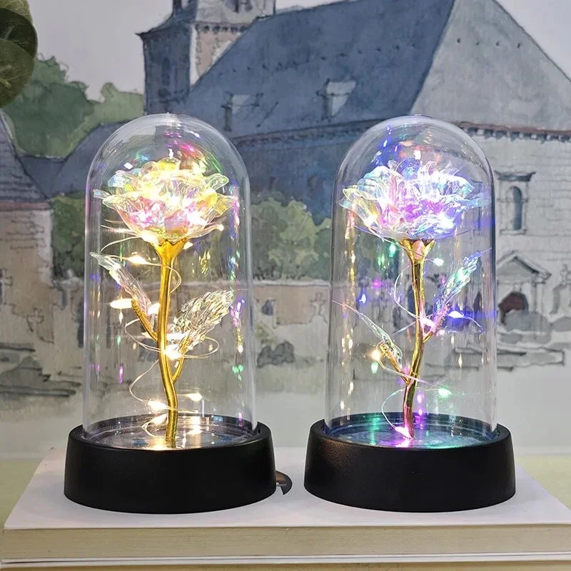 Rosa Artificial Con Luz Led