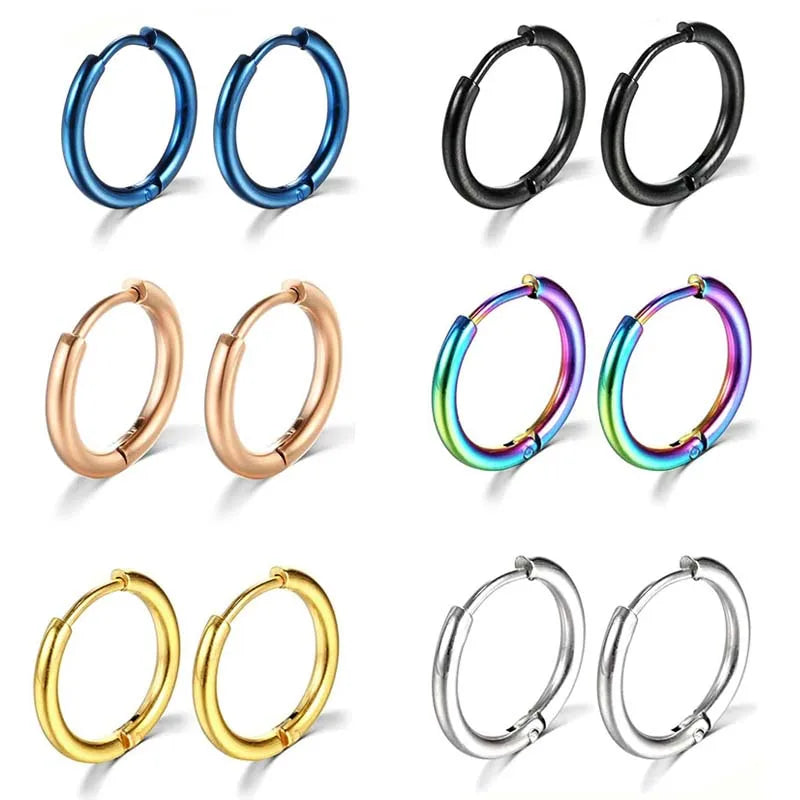 Aretes de aro de acero inoxidable - foto 5