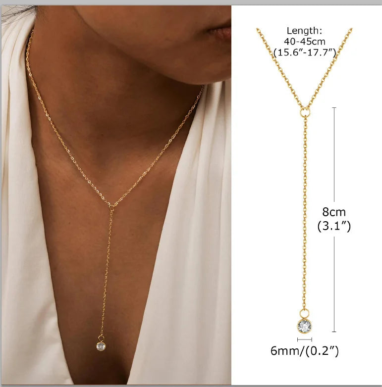 Collar Largo Lariat en Forma de Y - Diseño 15
