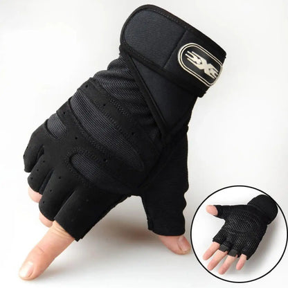 Guantes de gimnasio con muñequera - Negro / L