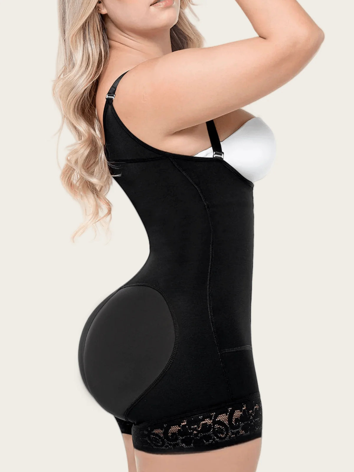 Faja colombiana short con tirantes y 3 hileras de broches - foto 4