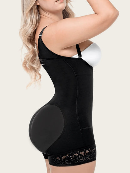 Faja colombiana short con tirantes y 3 hileras de broches - foto 4
