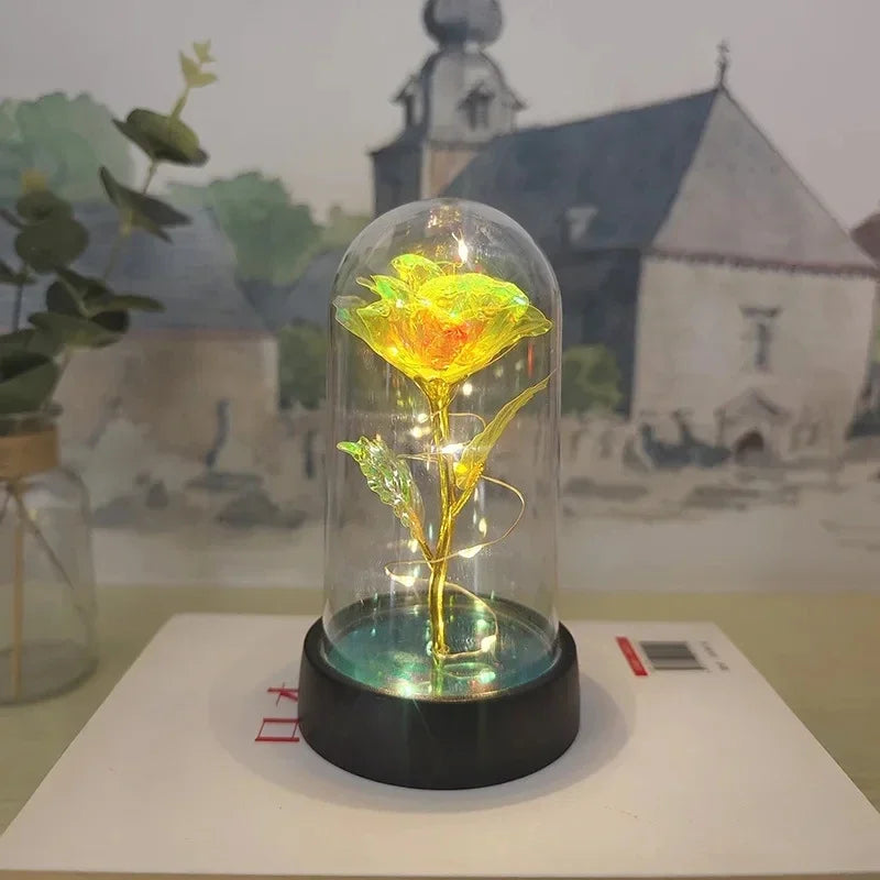 Rosa Artificial Con Luz Led