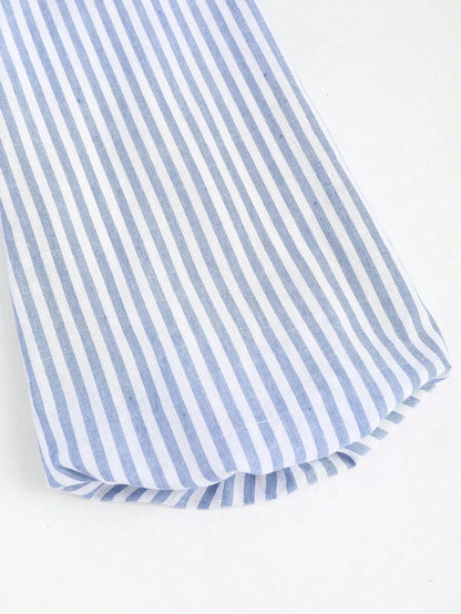 Camisa de Manga Abullonada con Lazo