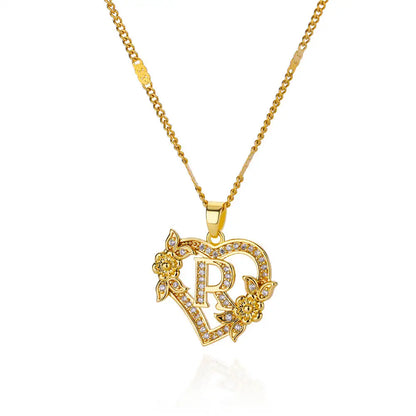 Collar con Inicial en Corazón - R