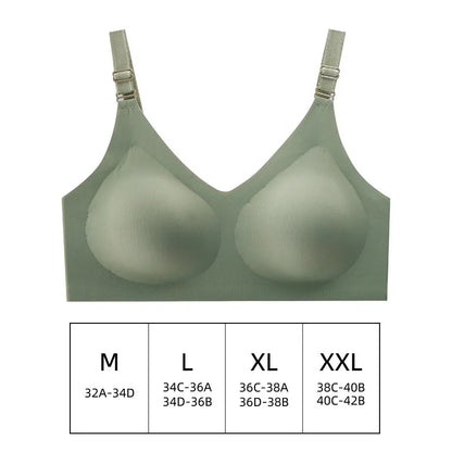 Brasier sin costuras y sin varilla con escote en V - Verde pasto / Mediana/M