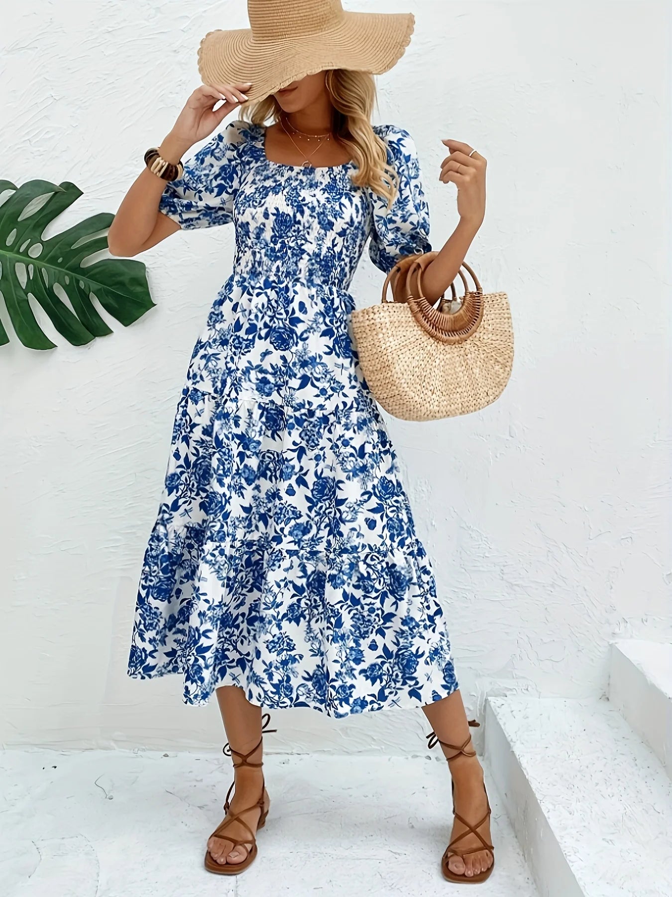 Vestido Largo con Estampado Floral
