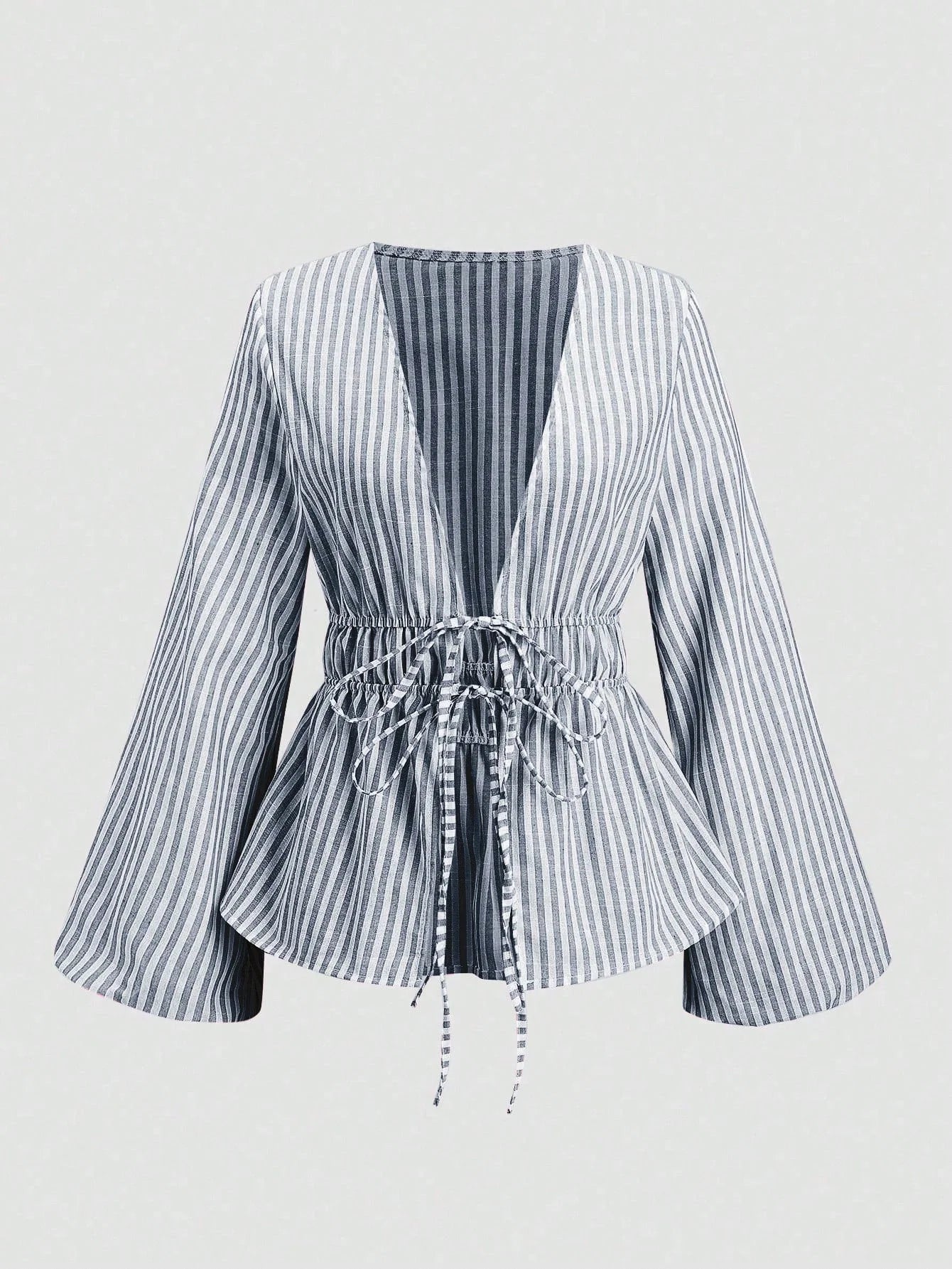Camisa de Manga Abullonada con Lazo