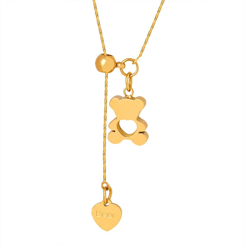 Collar Ajustable Con Colgante De Oso