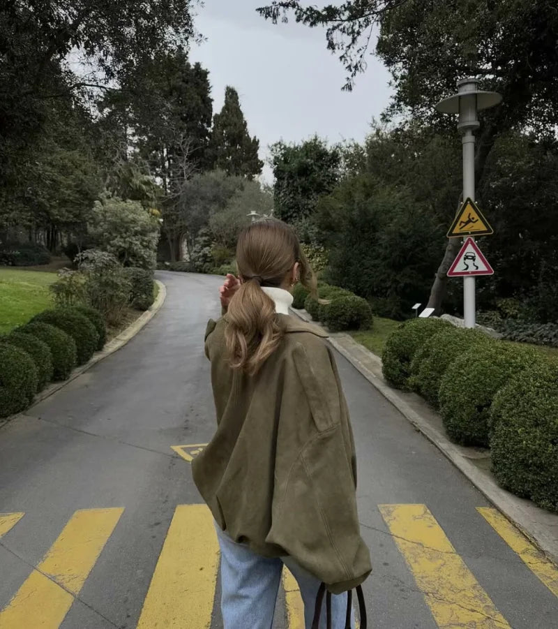 Chaqueta con Textura de gamuza
