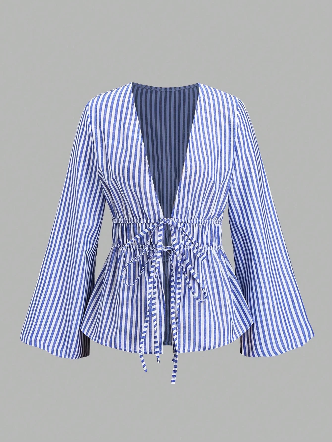 Camisa de Manga Abullonada con Lazo