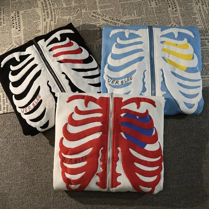 Sudaderas con capucha de esqueleto Y2K
