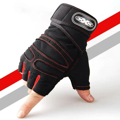 Guantes de gimnasio con muñequera - Rojo / M
