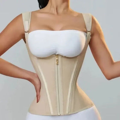 Faja chaleco estilo colombiano con cierre, broches y tirantes - foto 3