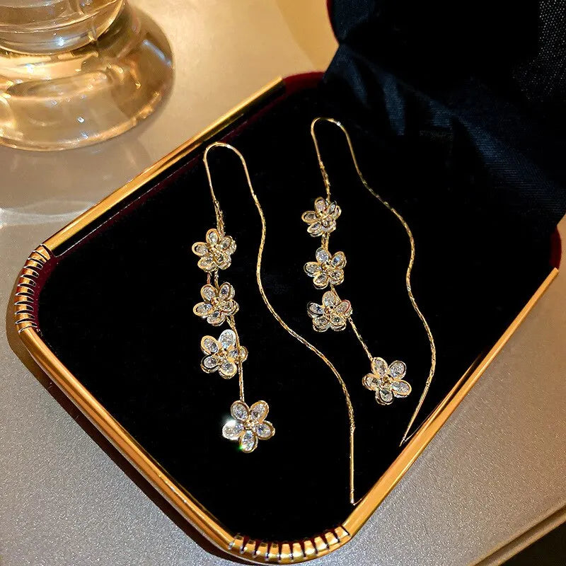 Pendientes Largos de Flor - foto 2