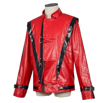Michael Jackson-Chaqueta de Cuero Roja
