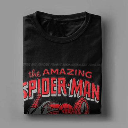 Spider-man Spiderman película Retro Comic hombres camisetas creativas cuello redondo Camiseta 100% algodón regalo de cumpleaños Tops