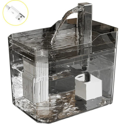 Fuente de agua para gatos 2 L con filtro - Transparente