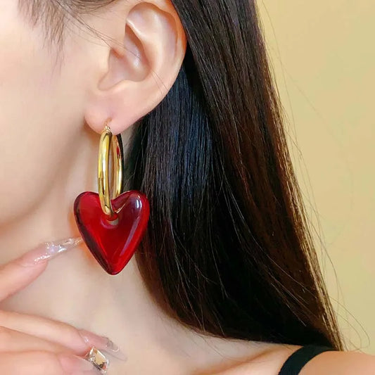 Pendientes De Gota De Corazón