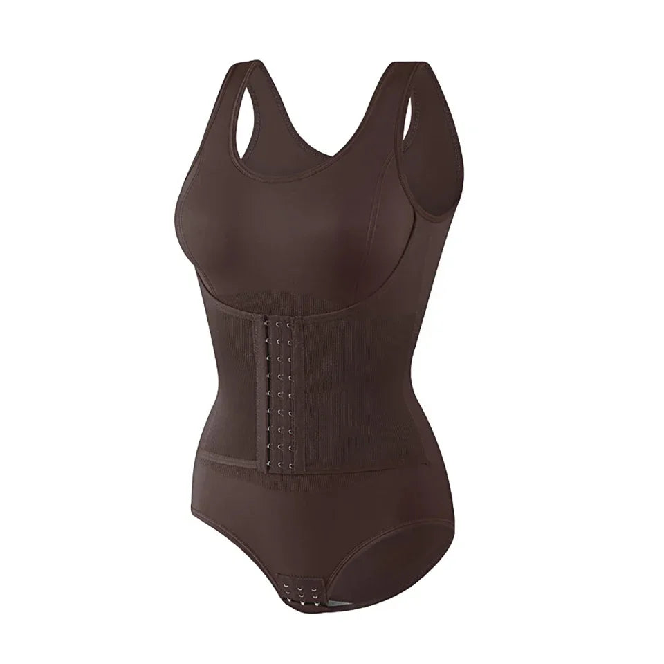 Body moldeador con cinturilla de broches integrada - Café / M