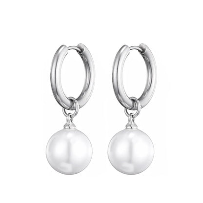 Pendientes De Perlas Blancas