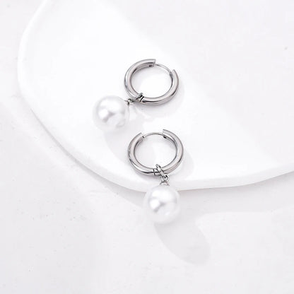 Pendientes De Perlas Blancas