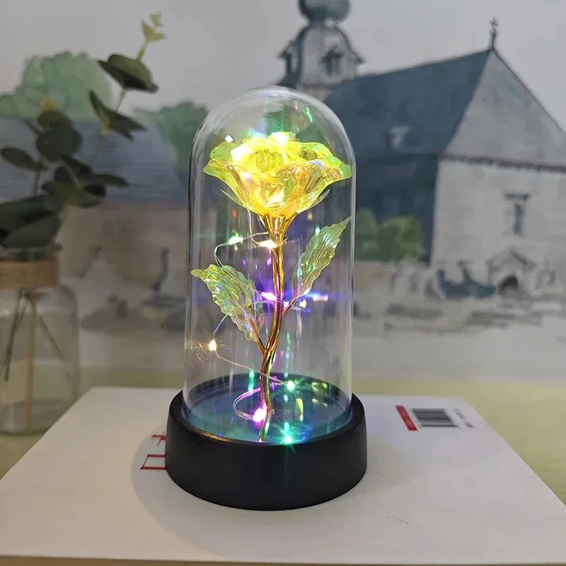 Rosa Artificial Con Luz Led