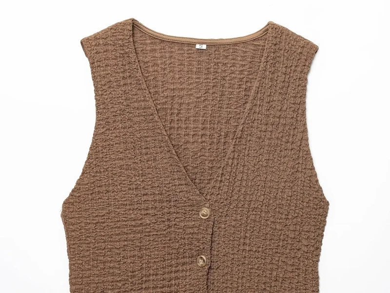 Conjunto de Pantalon y Chaleco sin Mangas