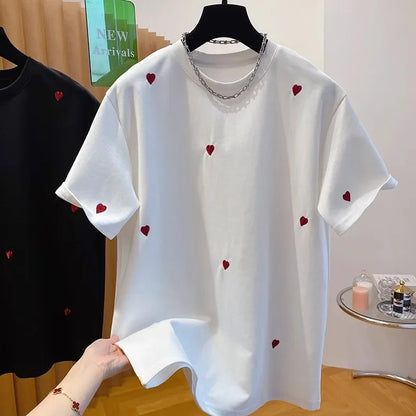Camiseta Holgada Con Corazones