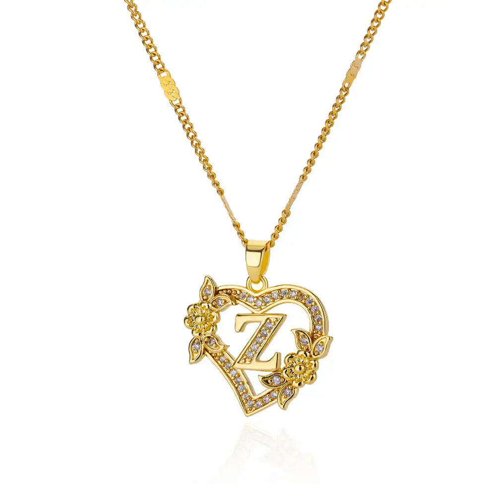 Collar con Inicial en Corazón - Z