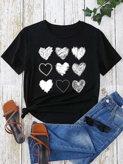Camiseta Con Estampado De Corazón